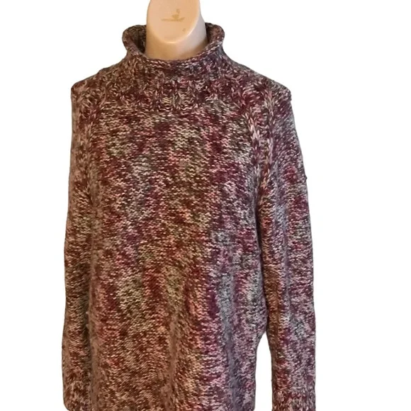Columbia Multicolor Turtleneck Knitted Wool Blend Sweater Large - Picture 6 of 7